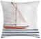 ABAKUHAUS Nautisch Kissenbezug, Thema Segeln Boot Wellen, Kissenbezug Beidseitiges Muster Klarer Digitaldruck Farbfest mit Reißverschluss, 40 x 40 cm, Zimt