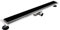 Duschrinne 70 cm Bodenablauf Duschablauf aus Edelstahl sehr flach Größen 50cm – 120cm Model R3 Glas Schwarz