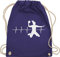 Turnbeutel Rucksack - WM 2023 Trikot Ersatz - Handball Herzschlag für Damen - Unisize - Lila - gym bag turn tasche beutel kordel mit handballerinnen geschenk kinderturnbeutel handball. handballerin