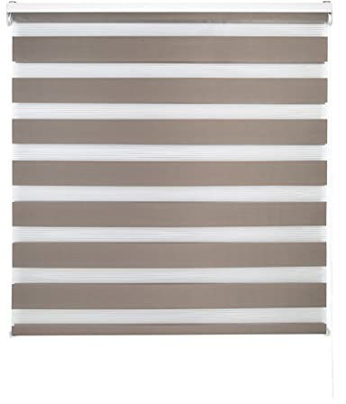 Blindecor Lira tenda a rullo giorno e notte, colore Marrone, tenda per interni 120 x 180 cm (Larghezza x Altezza) | Dimensioni del tessuto 117 x 175 cm. Eleganti tende giorno e notte