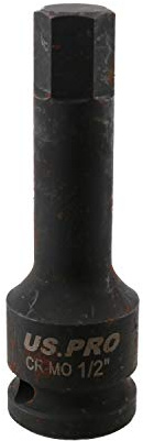 1/2 Deep Impact Hex Bit Socket 1/2 Drive 76mm Length Chrome Molybdenum Steel