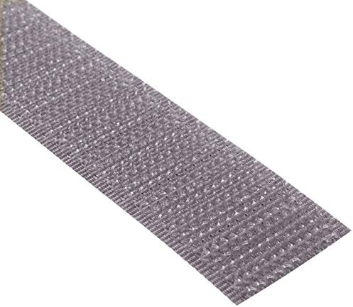 KLEBESHOP24 Cinta de gancho autoadhesiva, hook tape, cinta macho/gris oscuro, 20 mm x 3 m