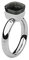 Qudo Firenze Edelstahl Ring mit smoke Stein (54 (17.2))