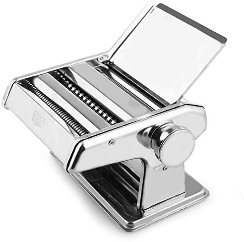 Pasta Maker Edelstahl Frische Manuell Pasta Walze Maschine Cutter mit Klemme für Spaghetti Nudeln Lasagne Bestes Pastamaschine Nudel Maschine Geschenk