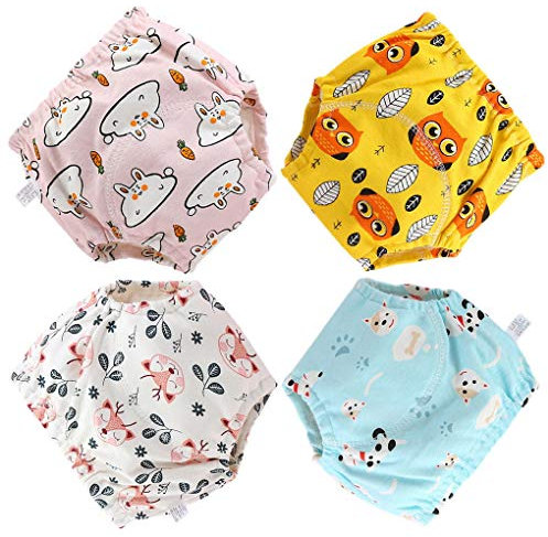 Baby Töpfchen Trainingshose 4 Stück Wasserdicht Lernwindel Windelhose Trainer Windelhosen für Baby 18 Monat bis 4 Jahre