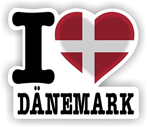 FanShirts4u - Aufkleber - I Love DÄNEMARK/Denmark/Danmark - Verschiedene Größen (DÄNEMARK, 5 x 6 cm)