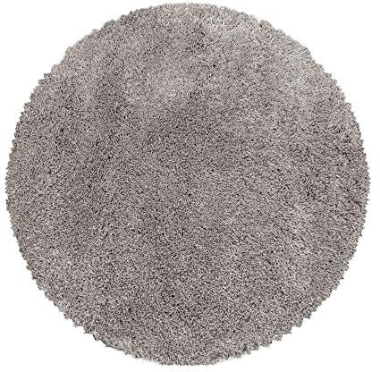 SIMPEX Teppich Wohnzimmer 200 cm Rund Hochflor Teppich Beige Moderne Einfarbig Design - Schlafzimmer Teppich Pflegeleicht Extra Weich Extra Flauschig - Carpet Living Room Deko