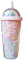 550ml Creative Rainbow Plastic Water Cup Double Layer Shiny Quicksand Sequins Drinking Cup with Straw Lid Coffee Juice Tumblers Travel Mug for Kids