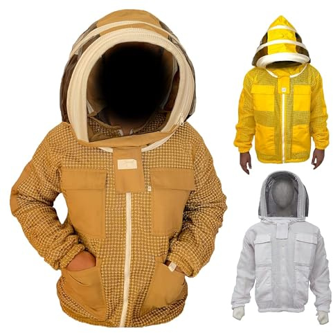 URBANSBEE Veste Apiculteur Professionnelle Apiculture Ventilee 3 Couches avec Voile Fantaisie Respirante Anti Piqures Protection Complete Confortable Legere