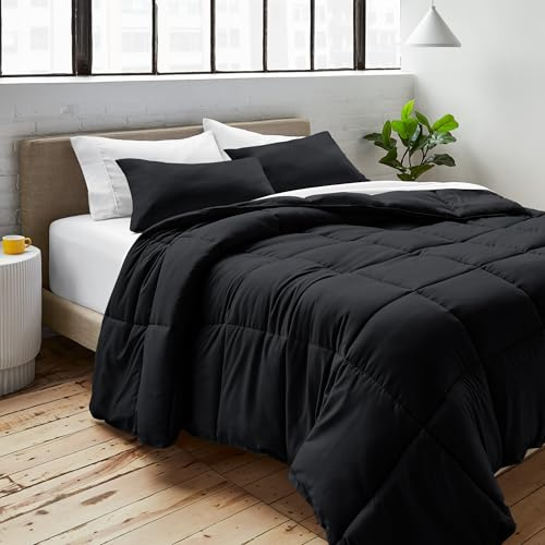 Bare Home Duvet Insert Super King Size - Premium 1800 Ultra-Soft Duvet Insert - 6.4 TOG - All Season Warmth Quilt - Comforter Set with 2 Pillowcases (Super King, Black)