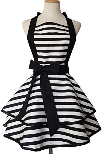 DNLKWGO Bequeme Baumwollschürze, Kittel, Küche, Kochen, Malerei, Lätzchen, niedliches Damenschürze, Kleid