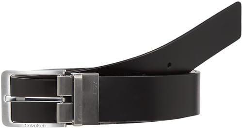 Calvin Klein Herren Gürtel eckige Schnalle, Braun (Black/Brown), 125 cm