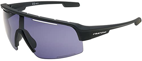 Cratoni C-MATIC COLOR+ LIFESTYLE Sonnenbrille Sportbrille Fahrradbrille High-Definition Glas (schwarz-graublau)