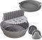 Esteopt Silicone Air Fryer Liner, Divider & Heat Resistant Mitts, 8.46 inches Air Fryer Liners Reusable Air Fryer Accessories (Grey)