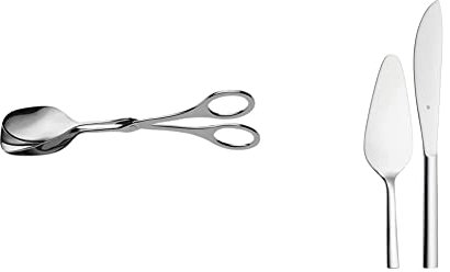WMF Gebäckzange 17 cm, Servierzange, Cromargan Edelstahl & Nuova Obst-/ Kuchenbesteck Set 2-teilig, Tortenmesser, Tortenheber, Cromargan Edelstahl poliert, spülmaschinengeeignet