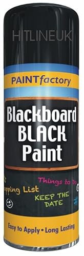 HitlineUK Blackboard Spray Paint Black, 250ml Non-Reflecting Matt Finish Creates, Renew and Smooth Look, Chalkboard Paint Spray designed Fast-Drying Formulation