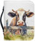 Kuiaobaty Buchumschlag mit Griff, Aquarell-Kuh-Druck, Buchtasche, Reißverschluss, Kunstleder, Buchhülle für Buchliebhaber