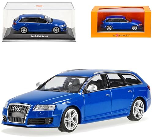 Generisch A*U*D*I A6 C6 RS6 Avant Blau Metallic 2004-2011 1/43 Minichamps Maxichamps Modell Auto mit individiuellem Wunschkennzeichen