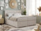 MKS MEBLE Boxspringbett 200x200 Mit 2 Bettkästen, Polsterbett Mit Matratze H3 Topper, Bett Mit Kopfteil - Beige Strukture - H3 - Ally