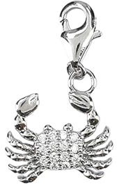 Depesche 11785-061 Charms Express yourself - Anhänger für Halsketten und Armband, Krebs, versilbert, als kleines Geschenk
