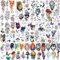 CHIZIRU 32 Blätter 97+ Aquarell Tiere Tiger Schädel Löwe Temporäre Tattoos Damen Mädchen, Klebetattoos Erwachsene 3D Fake Tattoos zum aufkleben Frauen Bunt Farbe, Rose Blume Klebe Tattoo Wolf Kinder
