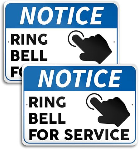 Señal de timbre para timbre de puerta, 2 unidades, 7 x 10 pulgadas