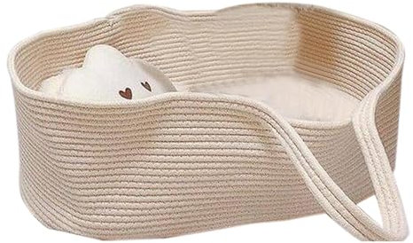 Baby Moses Korb Tragbare Bett Handheld, Baumwolle Seil Infant Carrycot Bettwäsche Schlafsack für im Freien Reise Auto