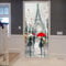 3D Türaufkleber Eiffelturm-Straßenpaarlandschaft 77 X 200 Cm / 30 X 78,7 Zoll Türtapete Selbstklebend Türposter, Fototapete Poster Tapete Aufkleber Diy Wandbild Pvc Wasserdichte Tapete - Kinderzimmer