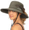 DRESHOW Damen Sonnenhut Outdoor UV-Schutz Hut faltbar Mesh breite Krempe Angeln Pferdeschwanz Strand Eimer Hüte