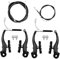 Hmfmdy Bike Brakes Set, Universal V Brake kit for Most Bicycles Mountain Bike, Include 2 Front and Rear Bike Brake, 2 Bike Brake Cables Wire, 4 Cable End Caps for Bicycle, Road Bike - Black