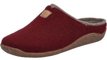 Josef Seibel Damen Pantoffeln Vinny 01,Weite G (Normal),Wechselfußbett,zuhause,Filz-Pantoffeln,kuschelig warm,Bordeaux-Kombi,41 EU