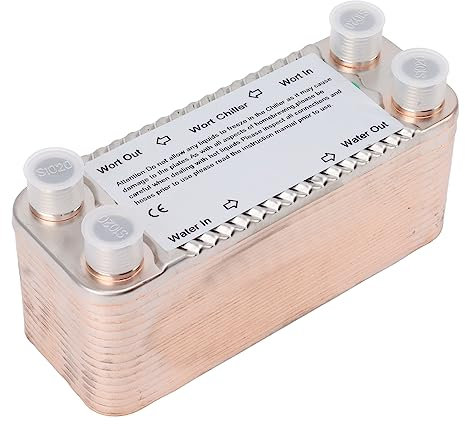 Edelstahl 30 Plattenwärmetauscher Würzekühler Braukühlung Gegenstromkühler NPT 1/2 Zoll Gewinde für Selbst Gebrautes Bier