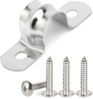 IPNSDON 1 pieza Abrazadera para tubos en forma de U Abrazadera para tubos de 20 mm Fijación para tubos de acero inoxidable modelo 304 con 4 tornillos, ideal para fijar tuberías de agua, versátil
