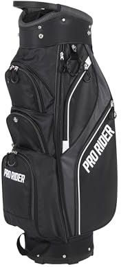 Pro Rider Deluxe Golf Bags | Mens Golf Stand OR Cart Clubs Bag | Lightweight with Carry Shoulder Strap | Full Length Club Dividers & Water Resistant Pockets (Cart Bag)