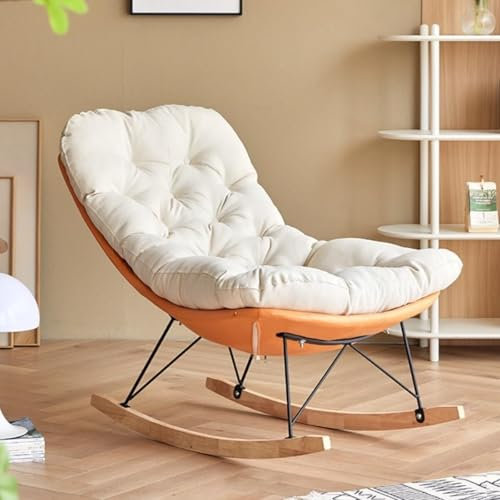 TINGMIAN Relaxsessel Balkon Liegesessel Wohnzimmer Moderner Sessel Weicher Schlafsessel, Lesesessel for Wohnzimmer Im Schlafzimmer(Orange)