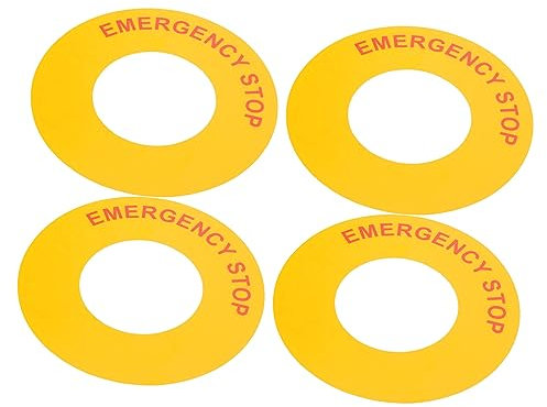 MUSISALY 4pièces Lot De Autocollants Arrêt Urgence Panneau Arrêt Machine Appareil Électrique Facile Utiliser