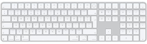 Apple Magic Keyboard with Touch ID and Numeric Keypad for Mac models with Apple silicon - International English - White Keys 