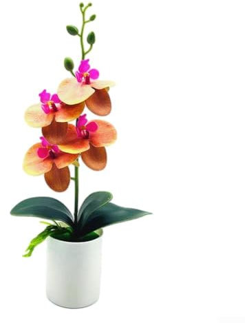 Realistische künstliche Phalaenopsis-Orchidee, Bonsai, mehrere Farben zur Auswahl, Orange
