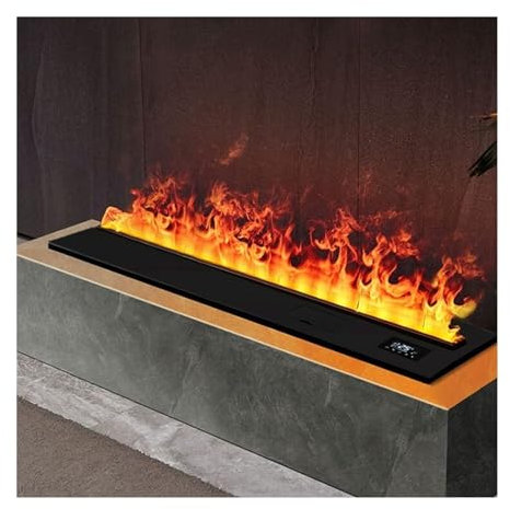 3D-Nebelkamin Elektrischer Kamin 3D-Zerstäubungskamin Schlanker Einbaukamin Simulation Flammenkamin Dekorativer Kamin for Wohnzimmer TV-Schrank Kamin(1200mm)