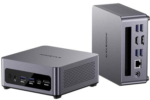 AOOSTAR G5 Mini PC AMD Ryzen 7 5825U(8C/16T, bis zu 4,5 GHz), Mini Desktop Computer 16 GB DDR4 RAM 512 GB M.2-SSD, Grafik 8 Kerne 3200 MHz Micro PC OCULINK/4K Display/HDMI/DP/Type-C für Schule/Büro