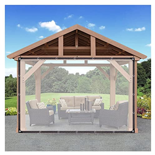 Telo di copertura impermeabile trasparente per pergolato, patio, piante, pieghevole e antivento, 3 x 5 m