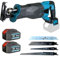 Akku-Säbelsäge, kompatibel mit Makita 18V Akku BL1850b DJR186ZK, mit 2 5,5Ah Akkus,mit 4 Sägeblättern, 3500 U/min, säbelsägen mit variabler Geschwindigkeit zum Schneiden von Holz, Metall und PVC