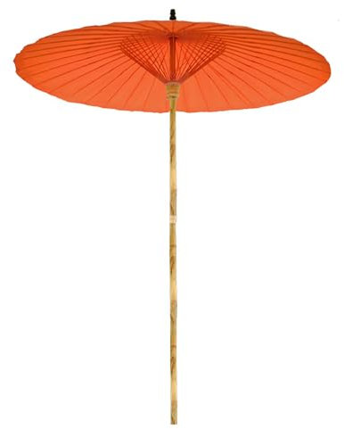 WATAOW 2,0 M Sonnenschirm Aus Ölpapier Für Den Außenbereich – Bambus, Strandschirm, Marktschirm Für Garten, Strand, Terrasse (runde Markise, Wasserdicht, Abnehmbar)(Orange)