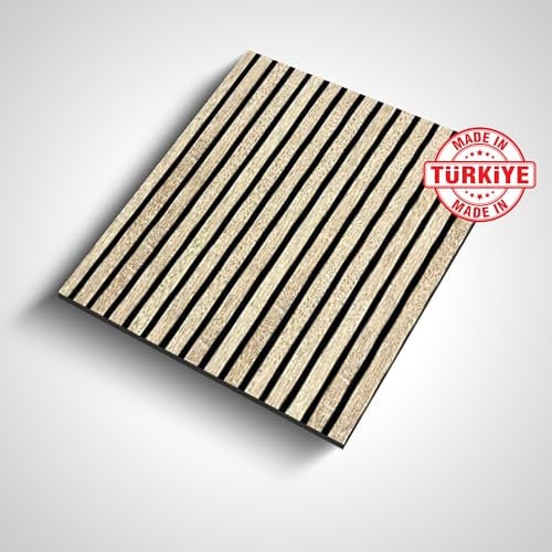 Wandpaneele mit Filz und MDF Leisten – 60x60 cm - Nachhallreduzierend, Flexibel & Biegbar – Moderne Wandverkleidung für Wohnzimmer, Schlafzimmer & Büro (Sonomo)