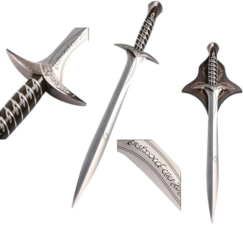57 SPECIAL REPLICAS Schwert Replik - Handgefertigte Wanddeko für LOTR Fans – Exklusives Sammlerstück mit Wandhalterung – Dekoration im LOTR The Rings of Power – Bilbo Baggins Sting JT6198S