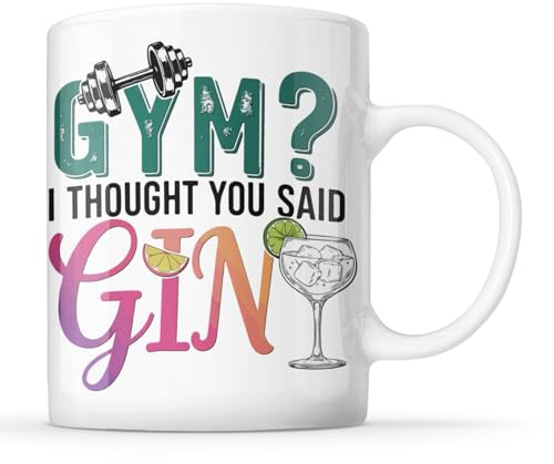 McMug - Gym? I Thought You Said Gin - Funny Alcohol/Fitness Lover Mug, Ceramic, 11fl.oz.