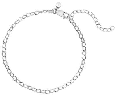 Hot Diamonds Diamond Cut Sterling Silver Oval Chain Bracelet | 925 Sterling Silver featuring a Real Hand-set Diamond Bracelet | Adjustable Oval Link Bracelet