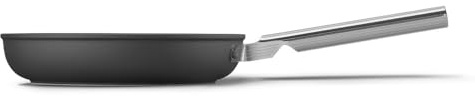 Smeg 50’s Style Non-Stick Frying Pan, Suitable for All Cooktops, Oven Proof, Dishwasher Safe, Tempered Glass Lid, Made in Italy, 24cm, Matte Black, FPF2402BLM