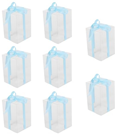 SWETRACE Transparente Pvc Würfel 10x10x15cm mit Schleife 1 Satz Durchsichtige Verpackung für Hochzeit und Gewerblichen Gebrauch Farbe