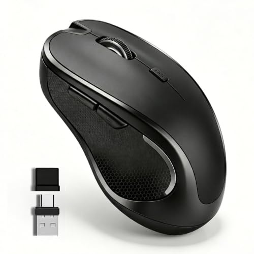 Tssykoa Wireless Bluetooth Mouse USB C for Mac, Rechargeable Silent Mouse for MacBook Air Pro Neo iMac Laptop Desktop Computer iPad Mice with Jiggler(Type C/2.4G USB/BT 5.2/3.0)
